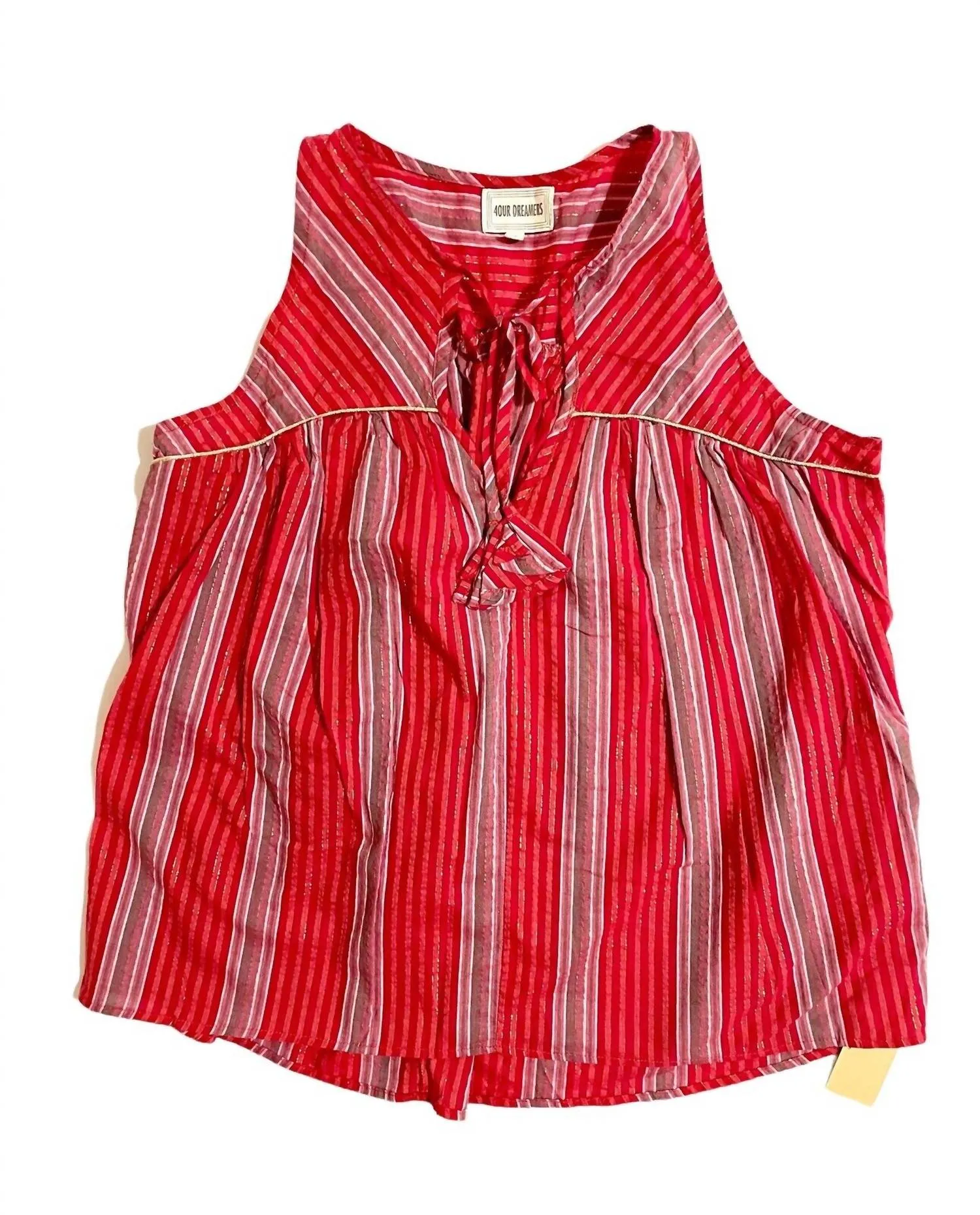 4Our Dreamers - Striped Boho Peasant Top