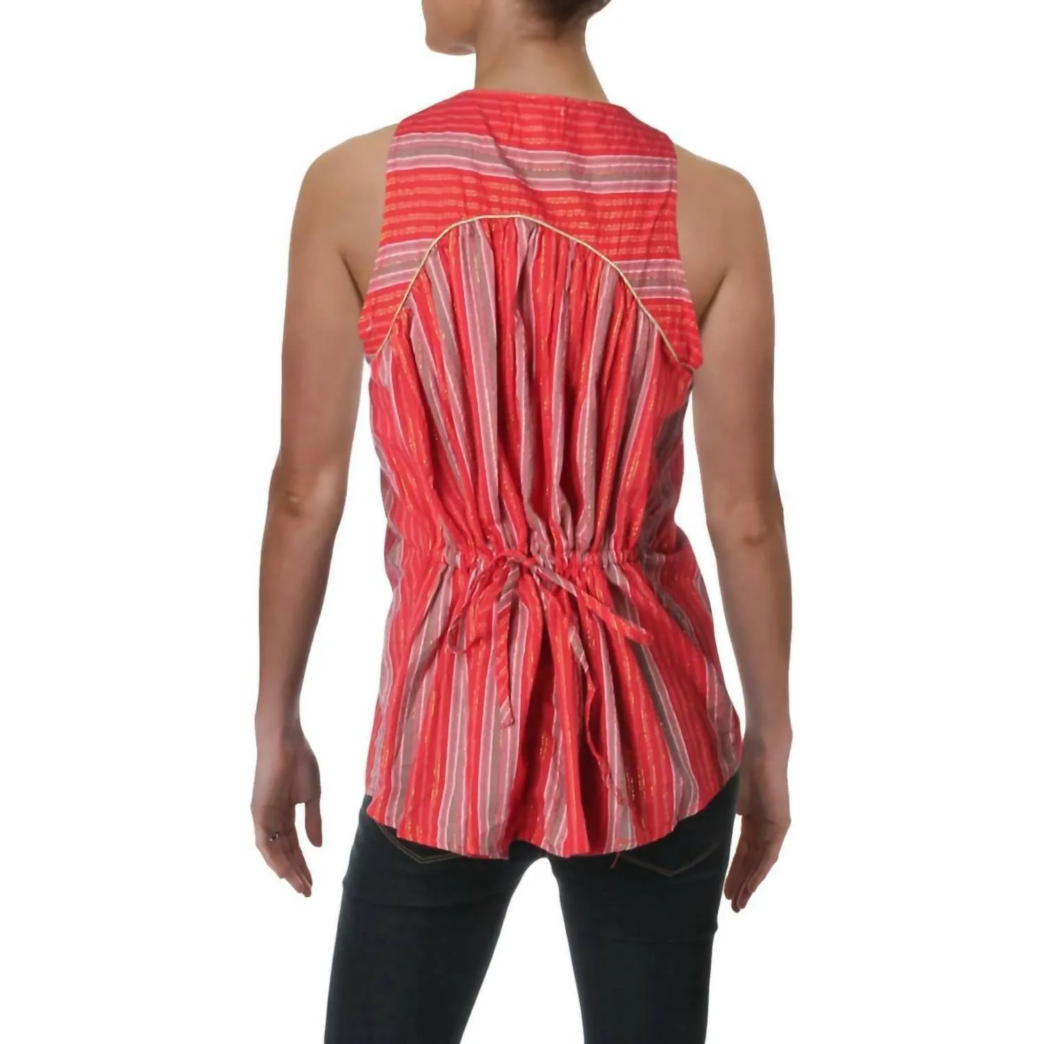 4Our Dreamers - Striped Boho Peasant Top