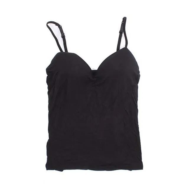 Adjustable Strap Vest Top Padded Bra