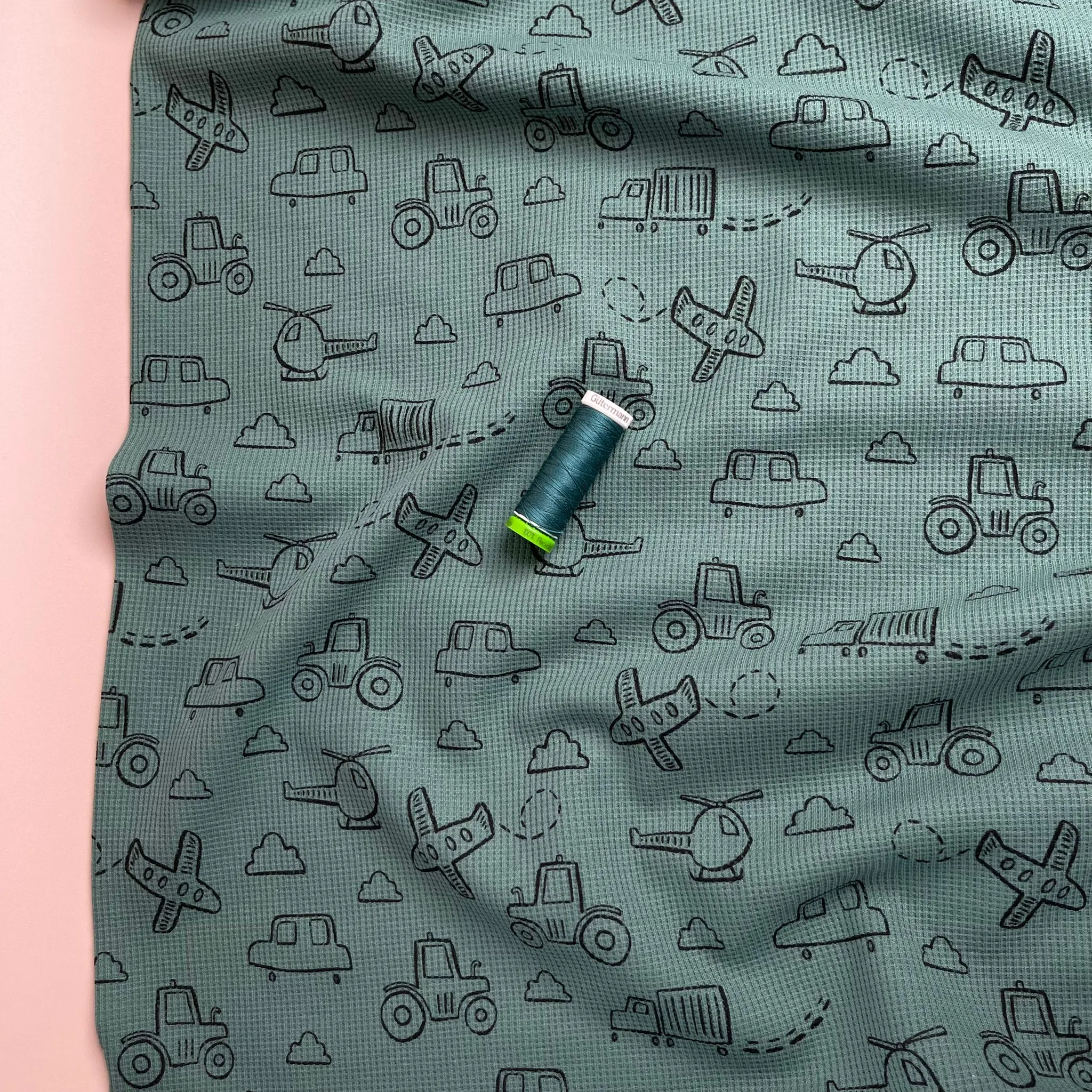 Automobiles Cotton Waffle Jersey