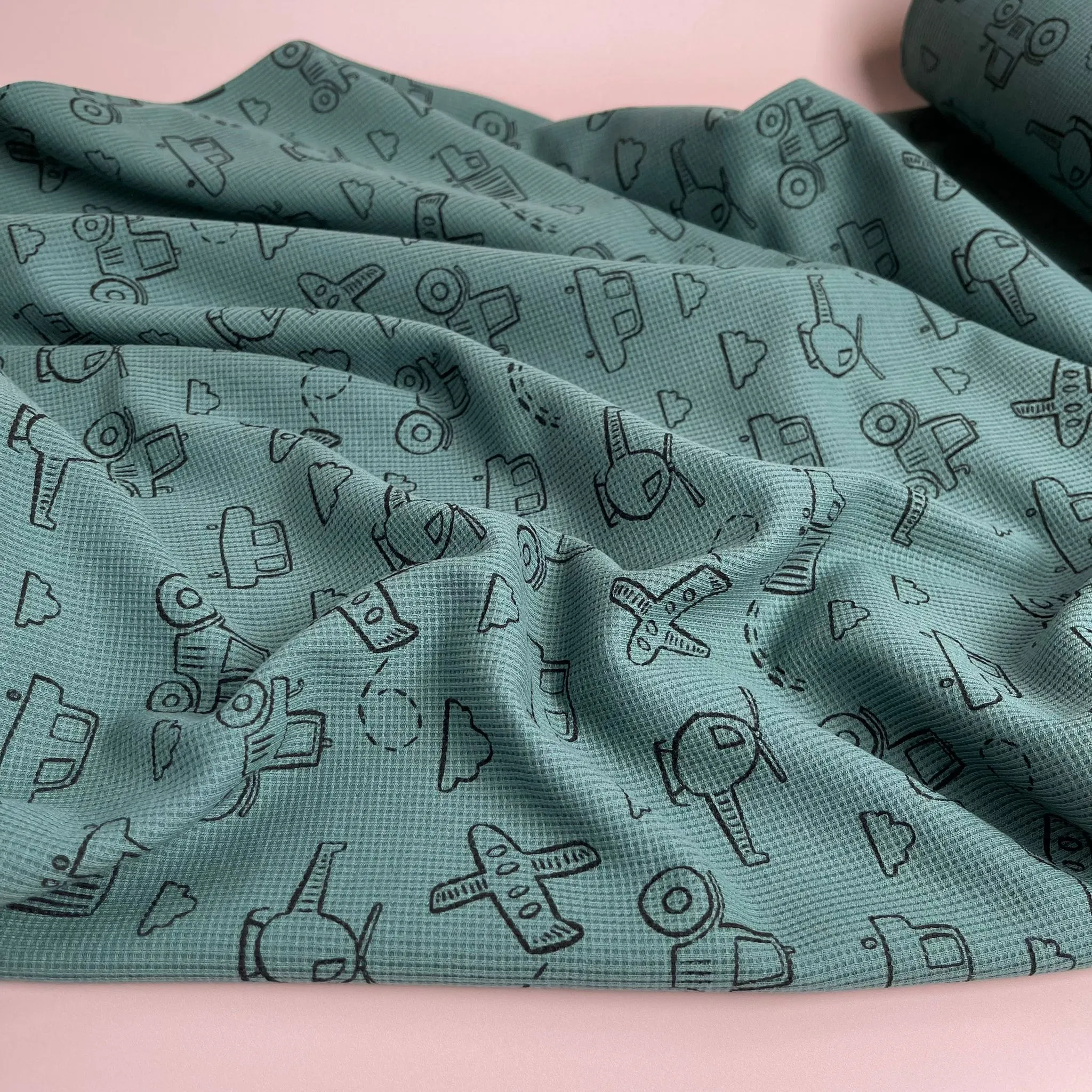 Automobiles Cotton Waffle Jersey