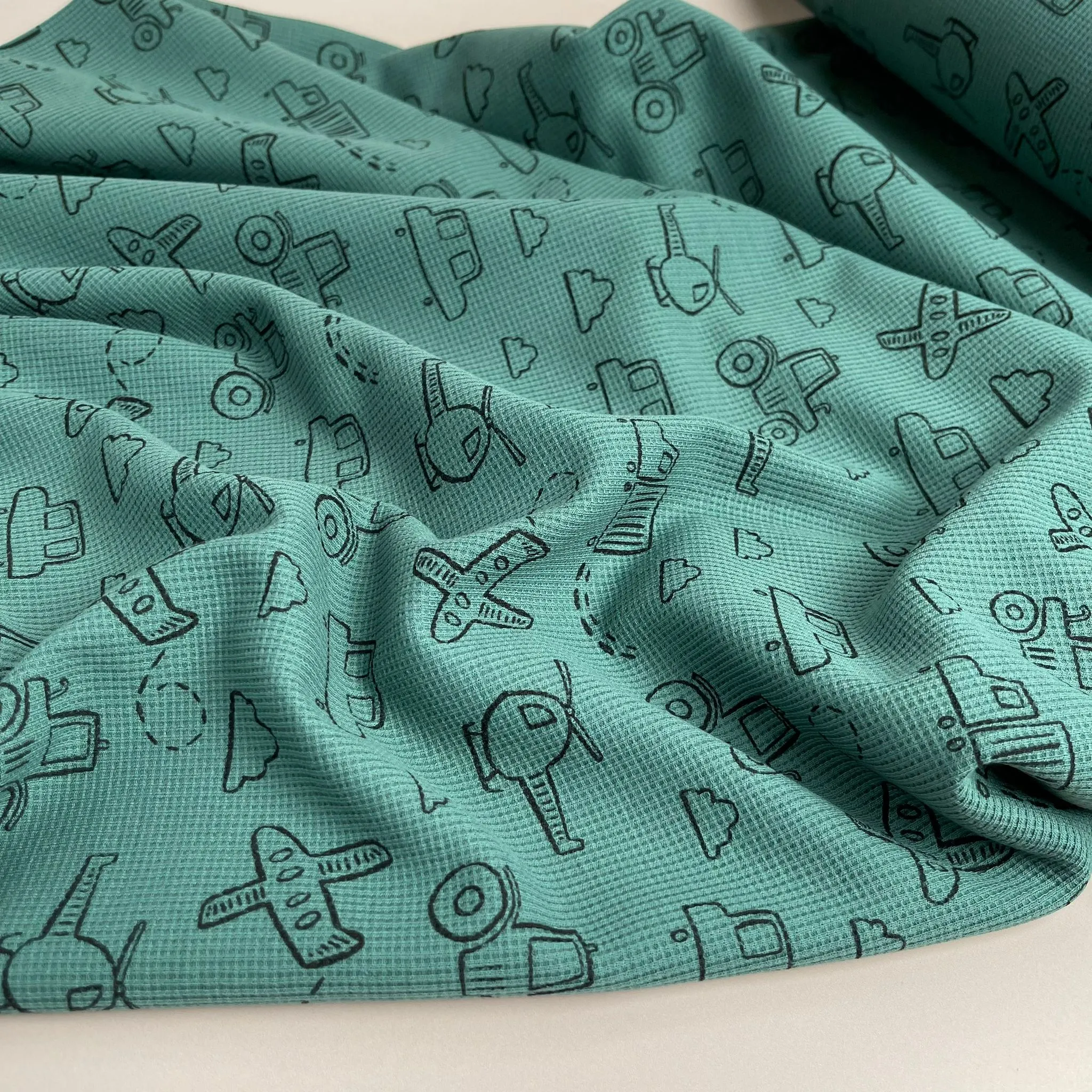 Automobiles Cotton Waffle Jersey