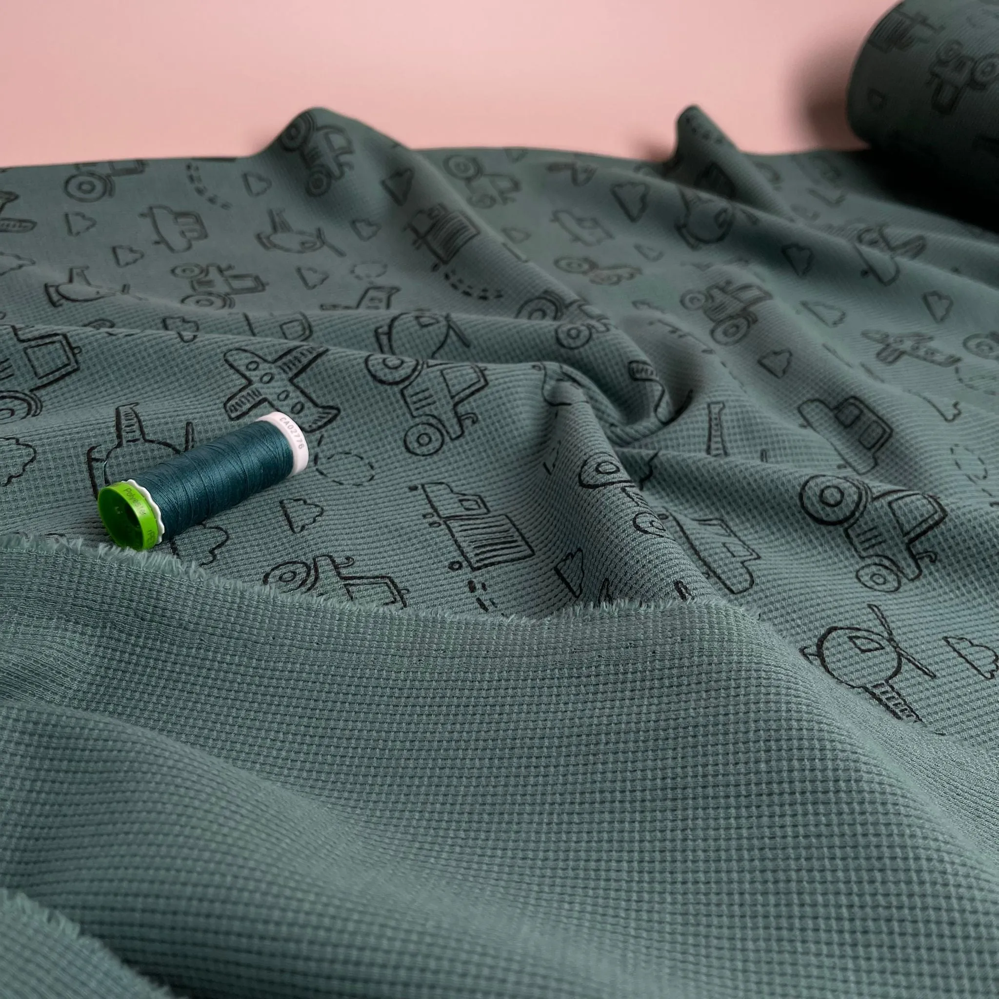 Automobiles Cotton Waffle Jersey