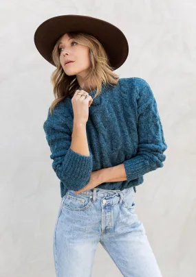Cable Knit Mock Neck Cozy Sweater