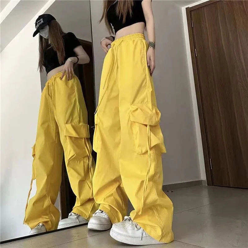 Damen Cargo-Hose im Y2K-Stil mit hoher Taille und Streetwear-Flair