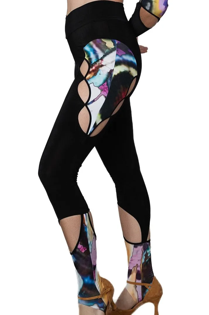 Dance America AP2401 Women's Active Dance and Yoga Cutout Stirrup Leggings in Stock