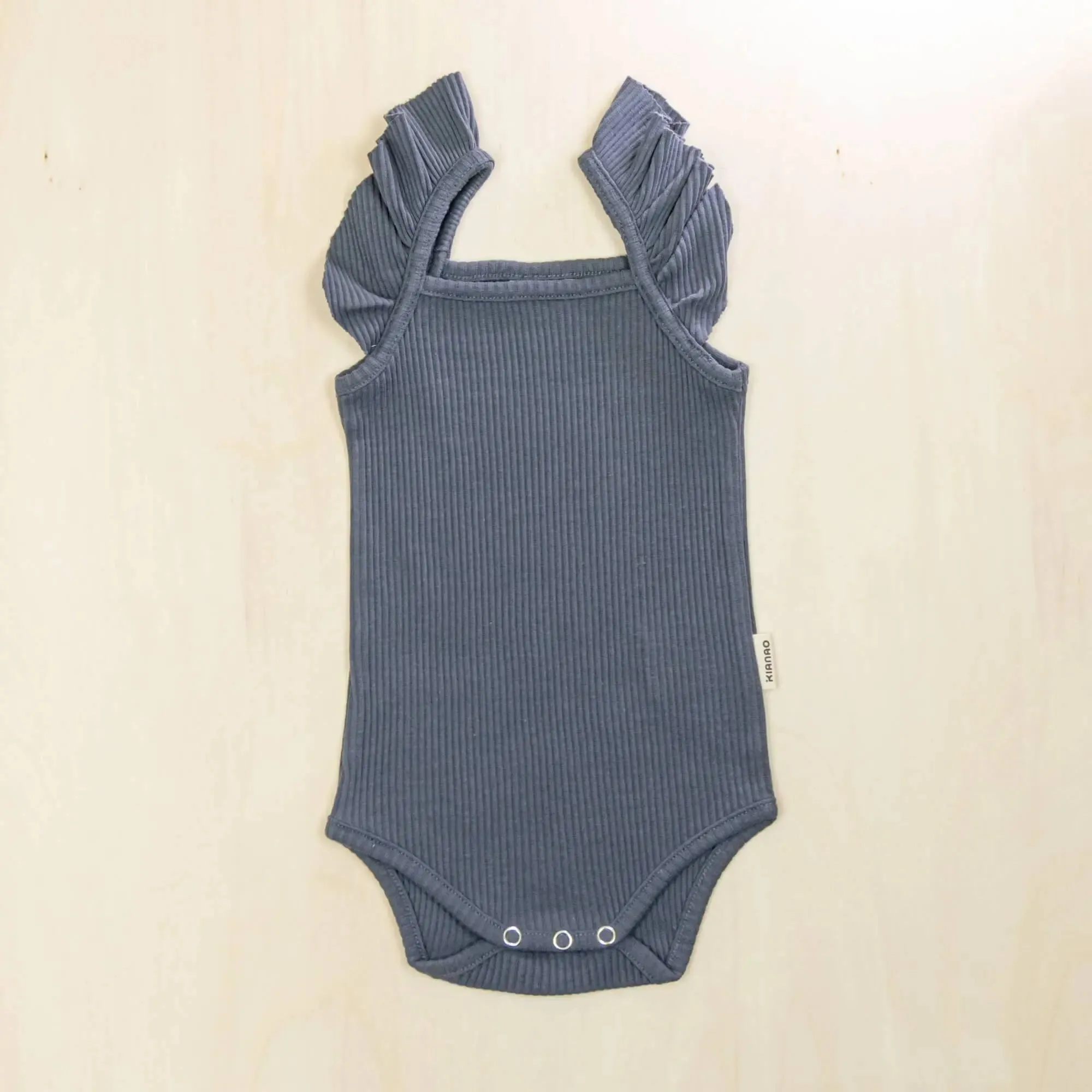 Flutter Sleeve Organic Cotton Baby Bodysuit Ruffled Infant Romper