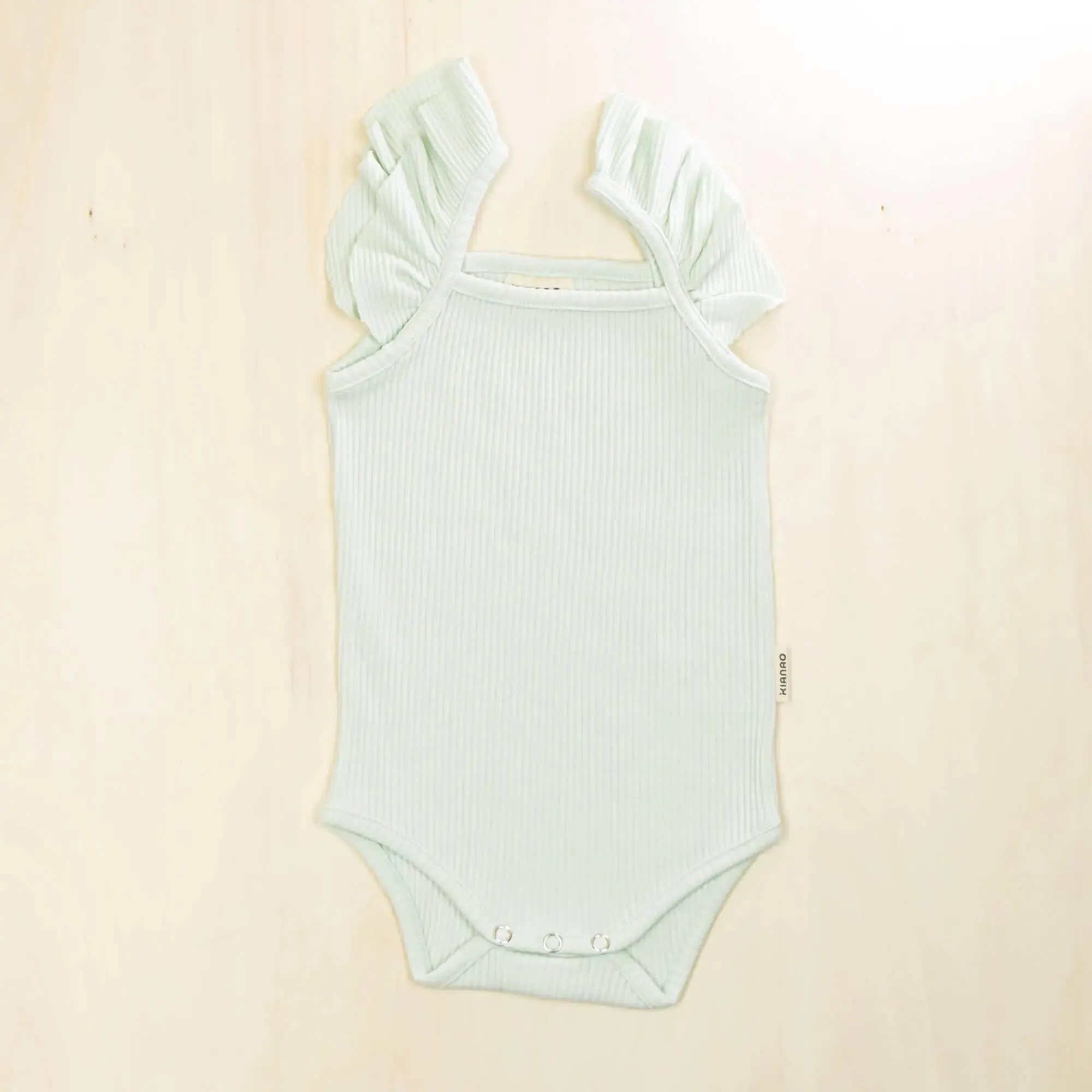 Flutter Sleeve Organic Cotton Baby Bodysuit Ruffled Infant Romper