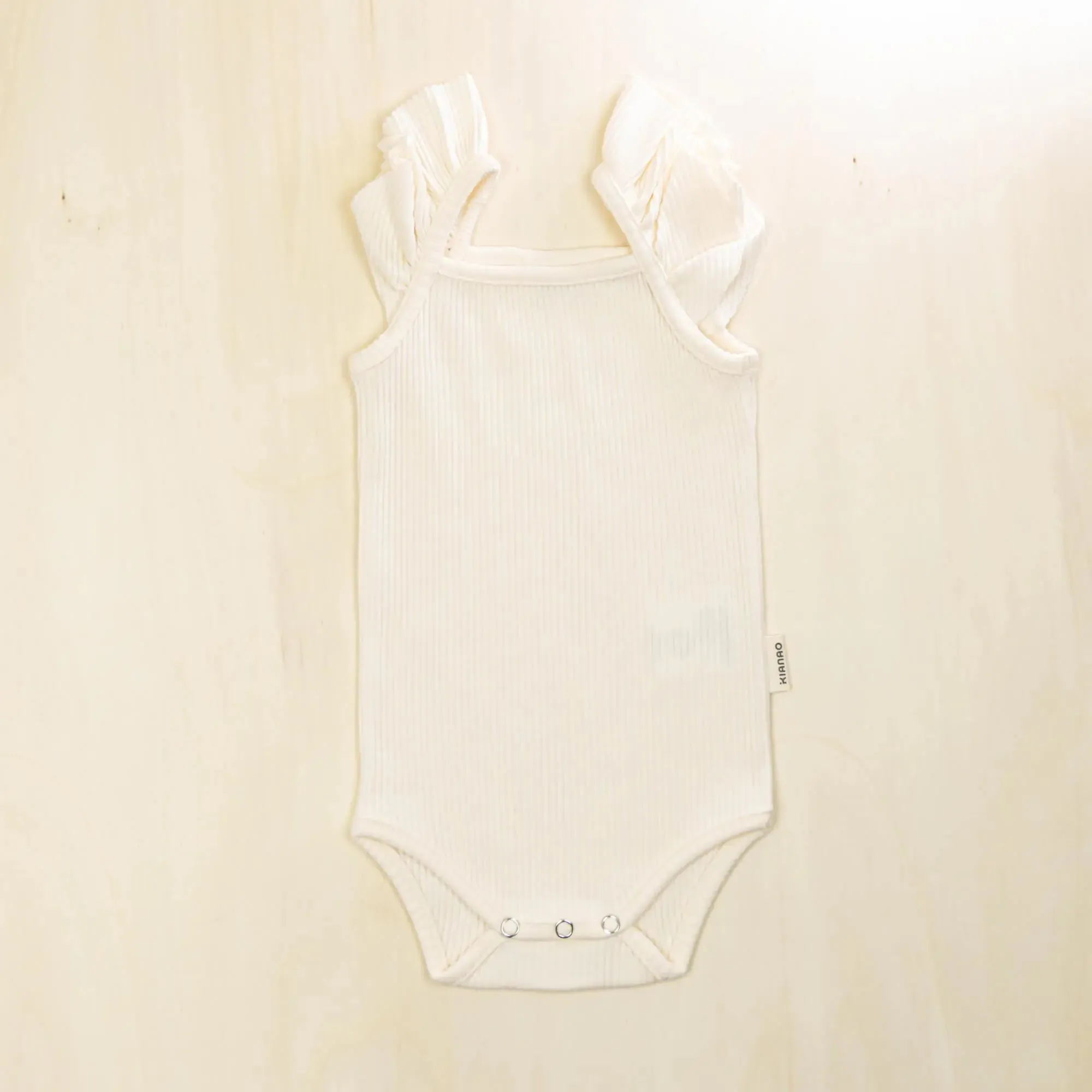 Flutter Sleeve Organic Cotton Baby Bodysuit Ruffled Infant Romper