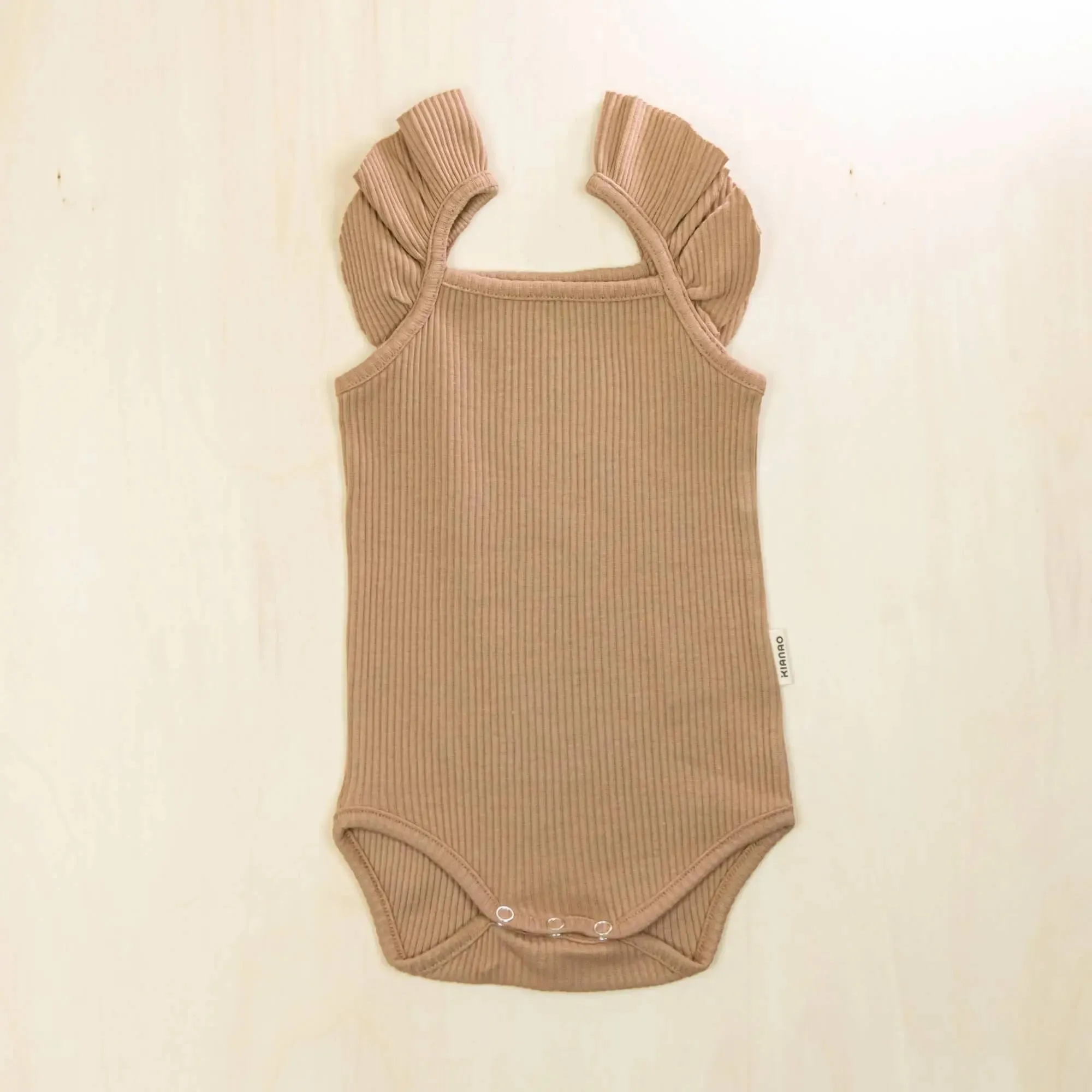 Flutter Sleeve Organic Cotton Baby Bodysuit Ruffled Infant Romper