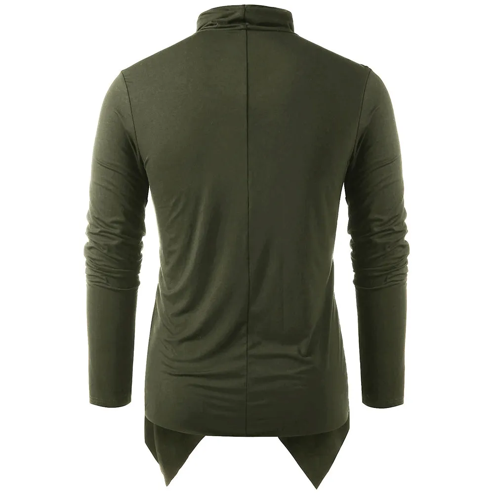 Men's Solid Color Fashion Asymmetrical Overlap Asymmetrical Cardigan