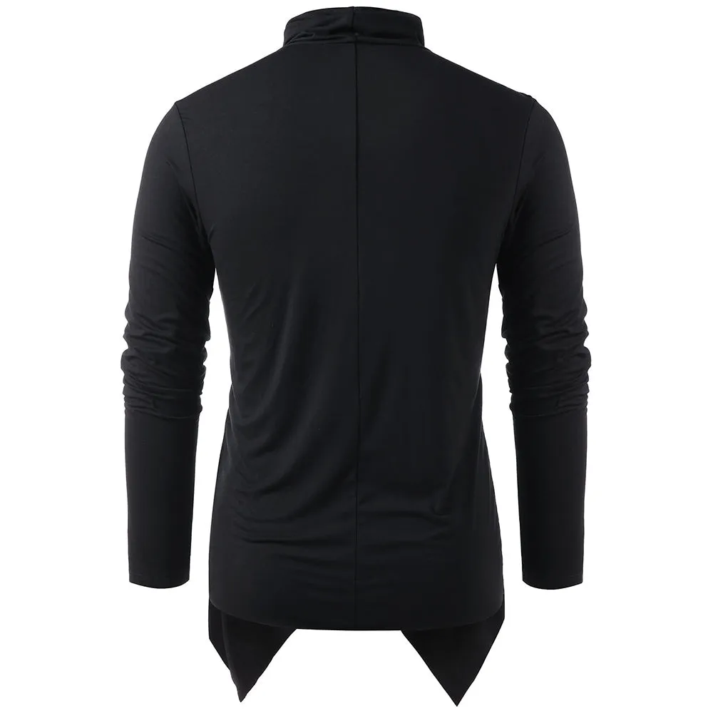 Men's Solid Color Fashion Asymmetrical Overlap Asymmetrical Cardigan
