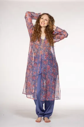 Nargis Jacket Hand Block Printed in Textured Cotton SS24