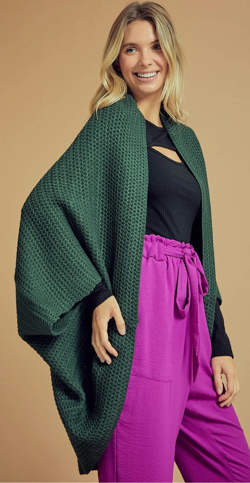 Striped Cocoon Wrap Cardigan