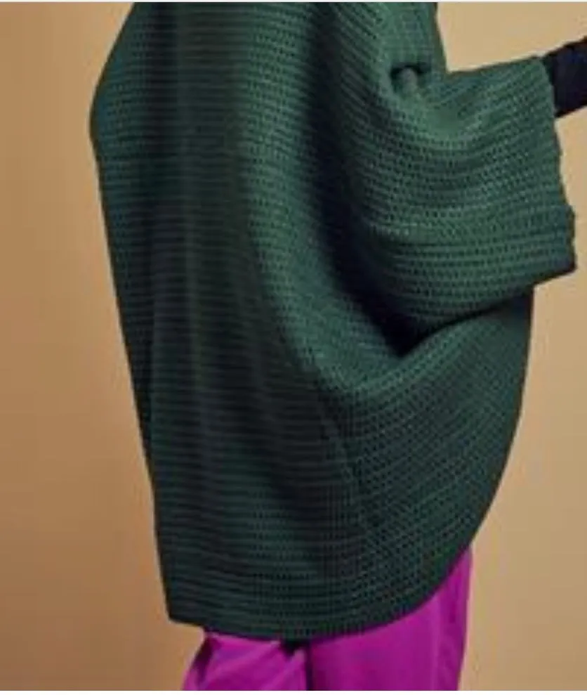 Striped Cocoon Wrap Cardigan
