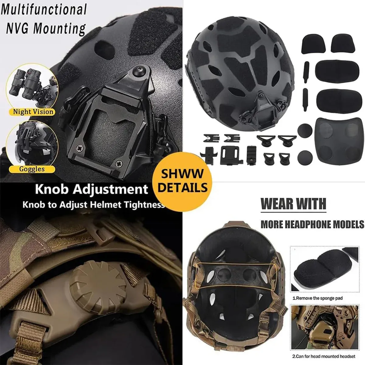 Tactical Fast SF Helmet Set Airsoft