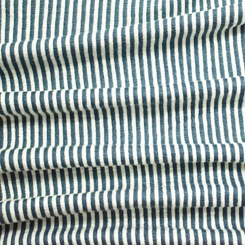Teal Blue Striped Double Knit Fabric