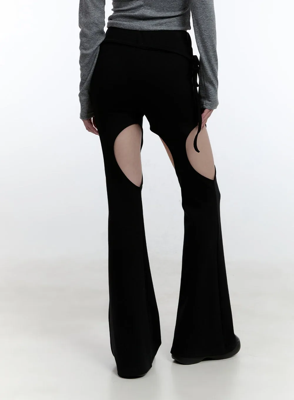 Thigh Cut-Out Flared Leggings CJ521