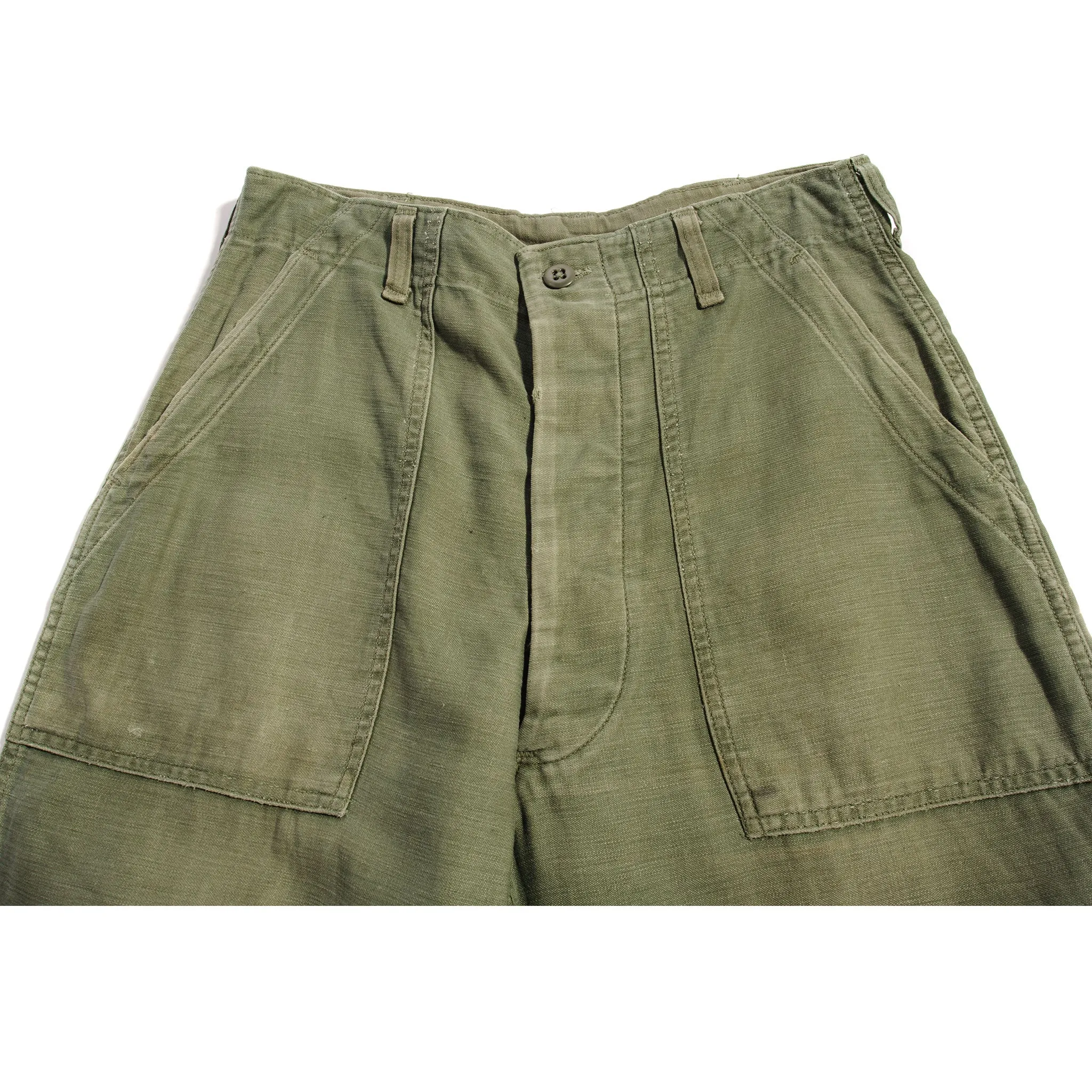 VINTAGE US ARMY UTILITY OG-107 SATEEN TROUSERS PANTS 1960'S VIETNAM WAR SIZE 28X28