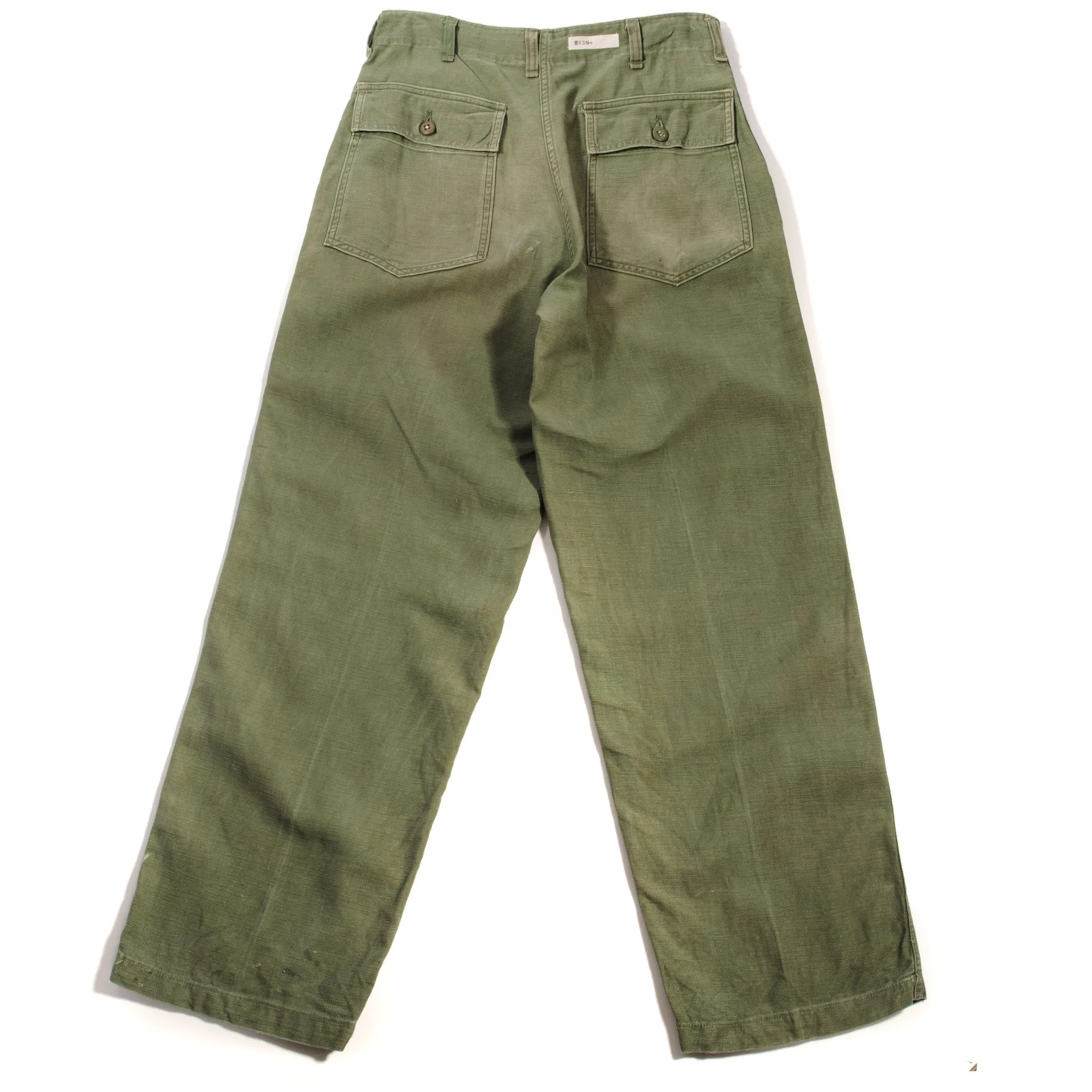 VINTAGE US ARMY UTILITY OG-107 SATEEN TROUSERS PANTS 1960'S VIETNAM WAR SIZE 28X28