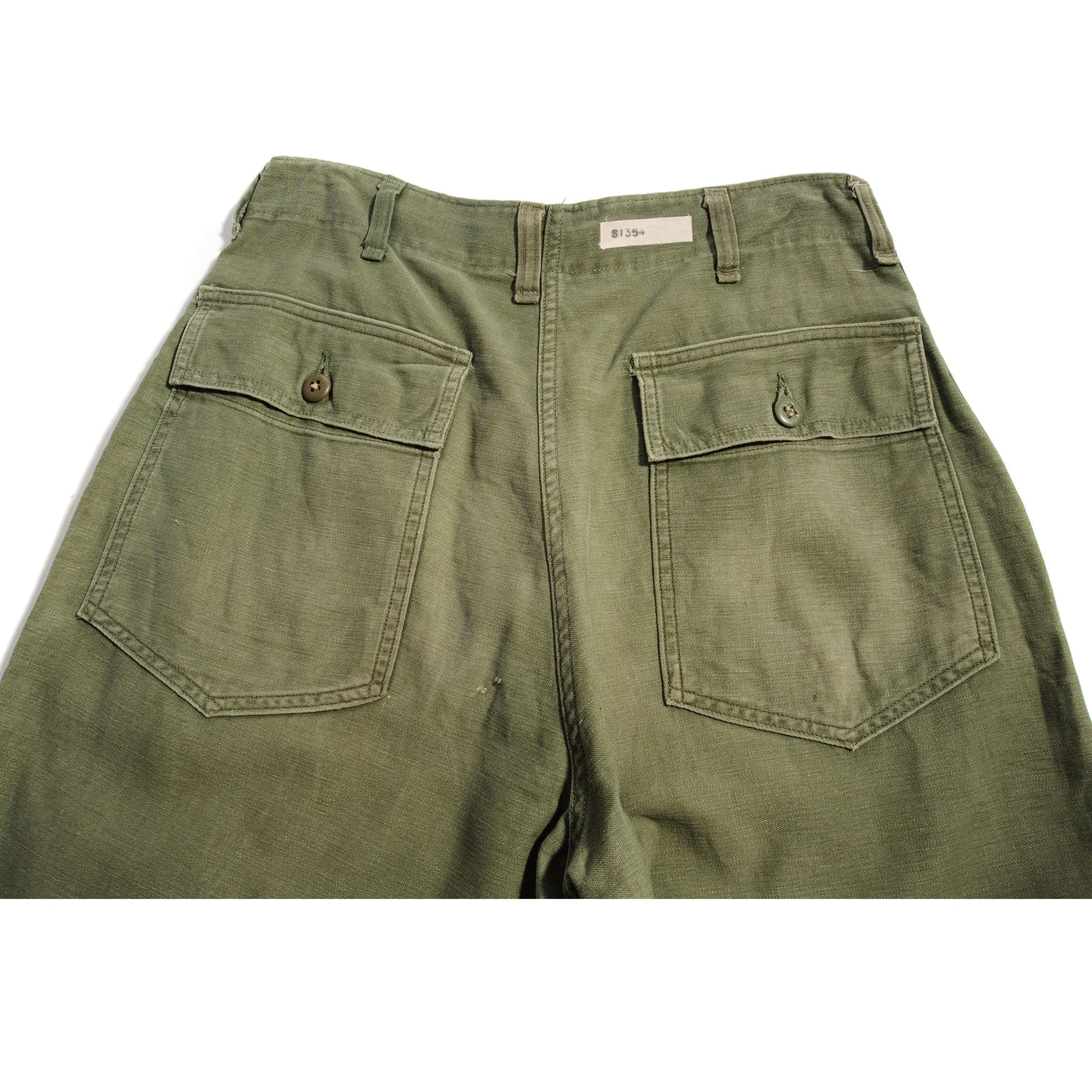VINTAGE US ARMY UTILITY OG-107 SATEEN TROUSERS PANTS 1960'S VIETNAM WAR SIZE 28X28