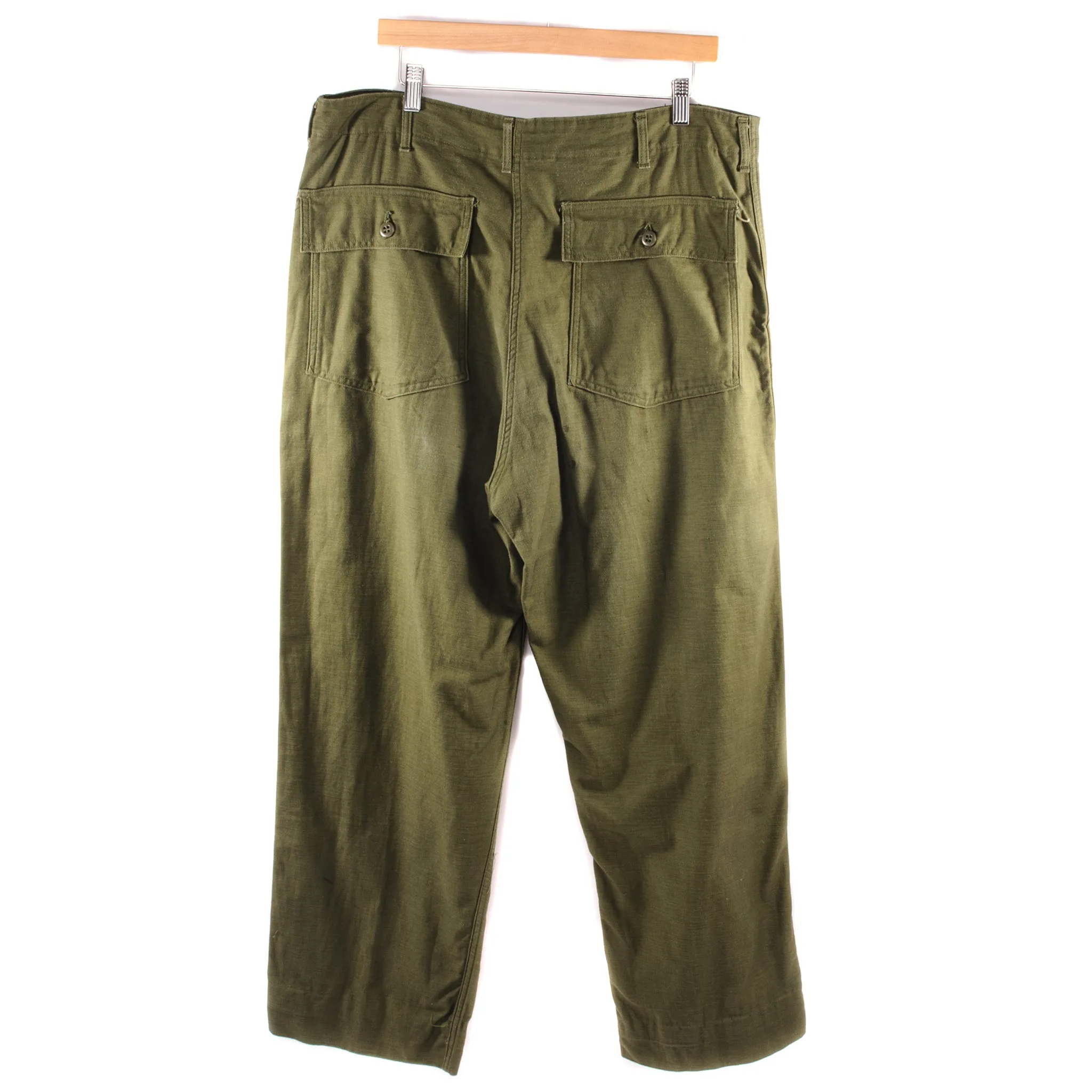 VINTAGE US ARMY UTILITY OG-107 SATEEN TROUSERS PANTS 1966 VIETNAM WAR SIZE W36 L29