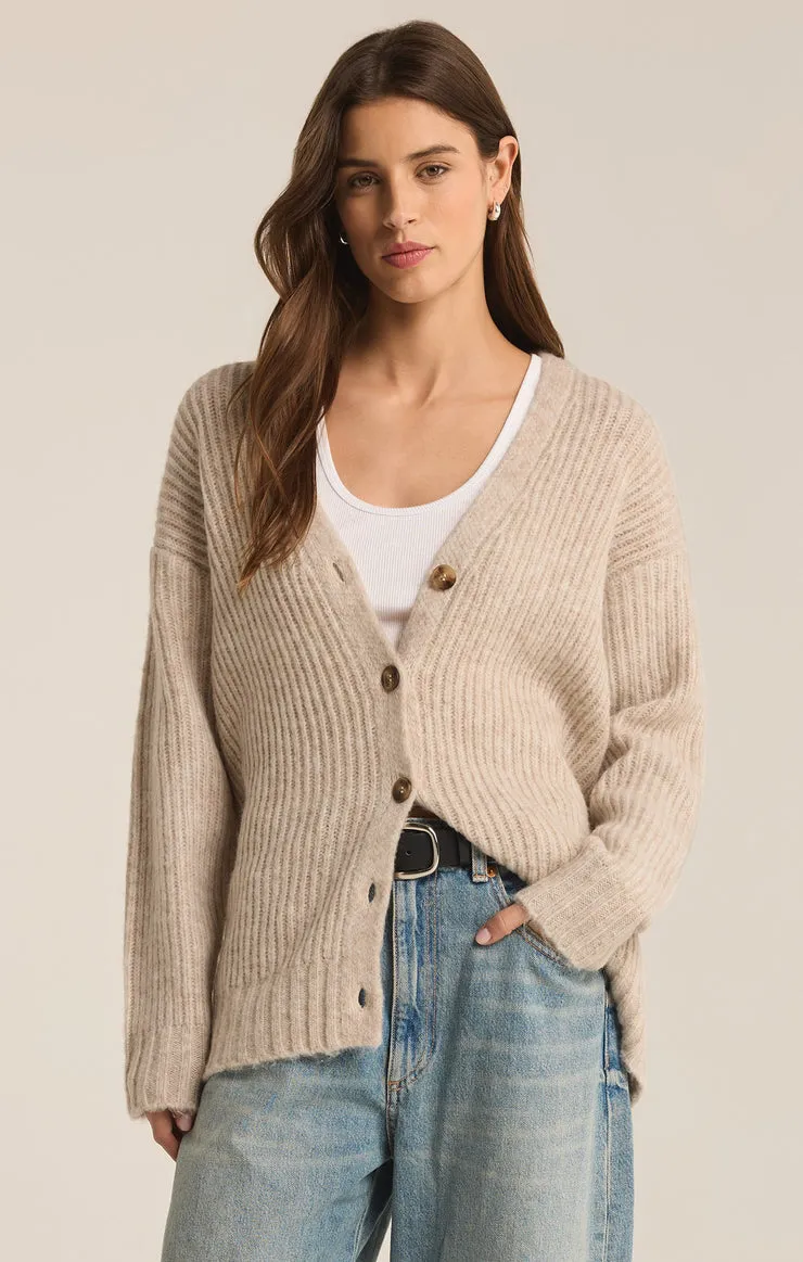 Z-Supply Josie Cardigan - LIGHT OATMEAL HEATHER