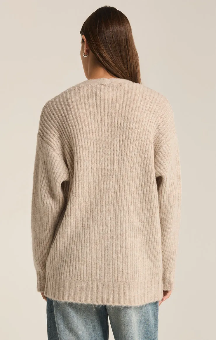 Z-Supply Josie Cardigan - LIGHT OATMEAL HEATHER